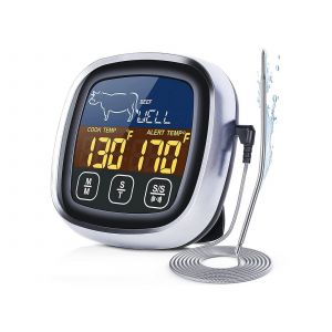 Thermom&egrave;tre num&eacute;rique &agrave; viande avec sonde de cuisson et &eacute;cran LCD - Neuf