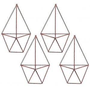 Géométrique suspendu mur Air plantes supports 4Pcs Wall Mount Air plantes cintre métal Rose Gold Air Pla - Neuf