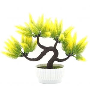 HJLIAN Fleur artificielle en pot, decoration pour la maison ou le bureau (jaune) - Neuf