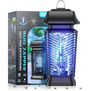 Lamp Anti Moustique 20W 3000V,Tueur Mouche Electrique avec Éclairage LED Lampe UV,Tue Mouche Electrique ES - Neuf
