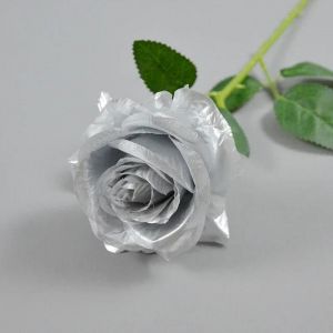 Bouquet De Roses Artificielles Dorées Et Argentées,10/1 Têtes,Fleurs De Mariage,Matériel De Décoration Intérieure,Accessoire Photo.C Silve. - Neuf