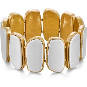 Bracelet Jonc &Eacute;pais Martel&eacute; Pour Femme - Large Bracelet Extensible Dor&eacute; Boh&egrave;me &Eacute;lastique R&eacute;glable - Neuf