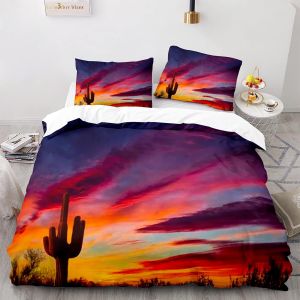 Cactus Housse Couette Ado X Cm Avec Taies D'oreiller Xcm Polyester-Coton Housses De Couettes Doux Confortable Parure De Lit - Neuf