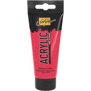Solo Goya Acrylic, Tube De 100 Ml, Rouge Rubis Avec Effet Scintillant, Peinture Acrylique Cr&iquest;&iquest;Meuse Polyvalente, &iquest;&iquest; Base D'eau, S&iquest;&iquest;Chage Rapide Et Mat, Bon Pouvoir Couvrant - Neuf