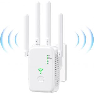 lbgwp60-Repeteur Wifi Puissant, 300 Mbps - Amplificateur De Signal Wifi 2.4 Ghz Avec 4 Antennes, Wifi Extender Compatible Avec Tous Routeurs (Mode Répéteur/Routeur/Point D'Accès) - Neuf