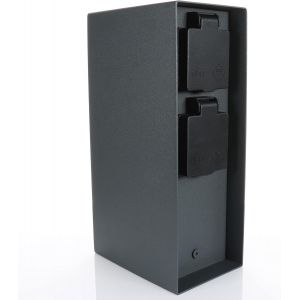 ChenQuanSarl-19059 Orio Pr D'Extérieur-Jardin (Colonne De Pr s) Avec Répartiteur À 4 Fiches En Anthracite (Ip44 Outdoor Energie-Säule | Jusqu'À 3680 Watts | Anguleux | 23 X 12 X 8,5 Cm) - Neuf