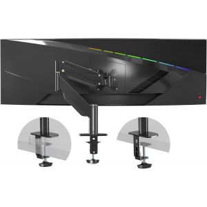 Bras De Moniteur Robuste En Aluminium De Qualit&eacute; Sup&eacute;rieure, Bras De Moniteur Ultra Large, Support De Moniteur Unique &Agrave; Mouvement Complet Pour &Eacute;crans D'Ordinateur Jusqu'&Agrave; 109,2 Cm Et 13 Kg, - Neuf