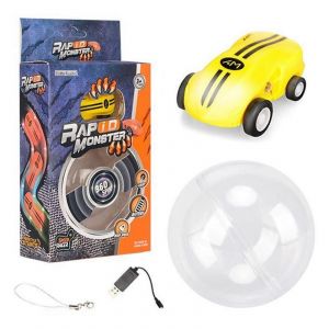 360 Mini High Speed Car, Mini Toy Car,Children's Transparent Luminous Toy Car-Jaune - Neuf