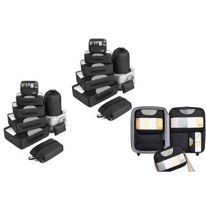 Ensemble de 8 cubes de rangement et sacs de voyage pour organiser vos bagages - Neuf