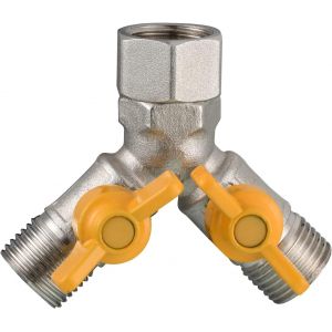 Rechange Valve G 1/2 Raccord Y Laiton Vanne 3 Voies en Douchette Adaptateur Robinet D'arr&ecirc;t Pour Cuisine ou Salle de BainDSF009A - Neuf