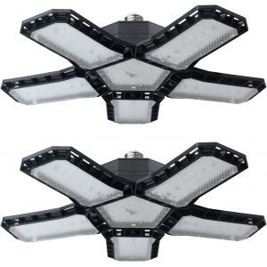 Subzonal-Clairage Led 5+1 Pour Garage, 120w Lampe D'atelier &Agrave; 5 Panneaux Ajustables, E26/E27 Super Brillant Pour Entrep&ocirc;t, Sous-Sol, Cuisine (Paquet De 2) - Neuf