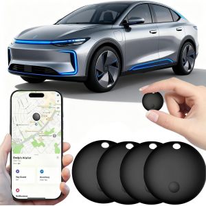 MEVRONISSHOP-Traceur GPS Voiture, Smart Tag Tracker, Compatible avec Apple Find My (Uniquement iOS), Localisateurs D&iquest;Objets Bluetooth pour Valises/Portefeuilles/Sacs/Cl&eacute;s/Bagages/Animaux de Compagnie - Neuf