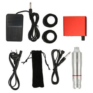 Kit De Machine A Tatouer A Stylo Rotatif, Alimentation Electrique, Pedale, Outils Complets Pour Machine A Tatouer, Argent, Prise 100-230 V, Royaume-Uni - Neuf