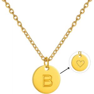 Kal-Collier Lettre Initiale En Or Avec Coeur Charme Infime Pendentif Collier Pour Femmes Homme (1cm De Diam&egrave;tre)U2026 - Neuf