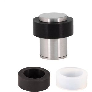 LETNERNY-But&eacute;e De Porte | Acier Inoxydable | &Oslash;24X35Mm | Finition Mate | Installation Par Vis | Caoutchouc Noir Et Blanc Inclus | Mod. 291Am - Neuf