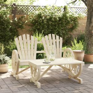 Prolenta Premium - Salon De Jardin 2 Pcs Bois De Sapin Massif - Neuf