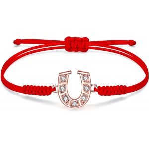 Kalsw-Bracelet Corde Pour Femme,Chaîne Tressée À La Main Avec Breloque En Zircone Cubique,Cadeau D'anniversaire Pour Maman Femme Fille - Neuf