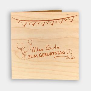 Trahoo-Carte De V?ux D'anniversaire En Bois 100% Fabriqu&eacute;e En Autriche &iquest; Carte De V?ux &iquest; Convient Pour Un Anniversaire Ou Un Anniversaire, Une Carte D'anniversaire Ou Un Cadeau D'anniversaire, Etc. - Neuf