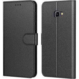 JGD-Etui Coque pour Samsung Galaxy J4 Plus 2018, Protection Etui Housse en Cuir Portefeuille,[Livre Horizontale],[Emplacements Cartes],[Fonction Support],pour (Galaxy J4 Plus (6,0 Pouces), Noir) - Neuf