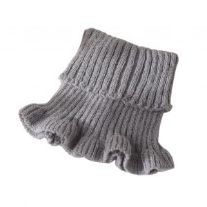 Écharpe De Cou Pour Femmes, Couleur Unie, Garniture Transparente, Faux Col Tricoté, Style Chaud, Cache-Cou, Accessoire De Vêtements Polyvalent-Gris - Neuf