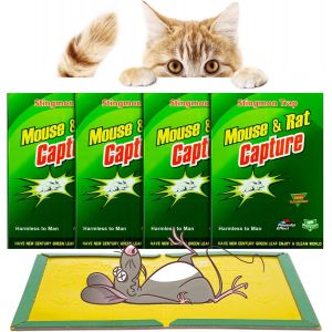 KALANKA-Piege a Souris | 4 Pcs Piege a Rat | Colle Souris Piege | Attrape Souris | Piège à Souris | Anti Souris Efficace | Glue Souris | Anti Rongeur | Plaque Collante Souris (4 pcs) - Neuf