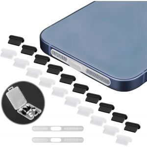 Lot De 20 Bouchon Anti-Poussière Pour Iphone 14 13 12 11 Pro Max Se Xr X 8 Plus Mini 8 7 Ipad Airpods Avec Maille Anti Poussière Collé Et Boîte Bouchon Protection Port Connecteur D[Car784931] - Neuf