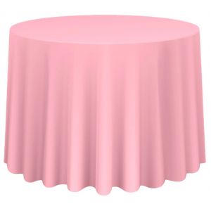 Hjlian 1 Nappe Ronde De Couleur Unie Pour Mariage, Banquet, Decoration De Table De Fete (Rose 230 Cm) - Neuf