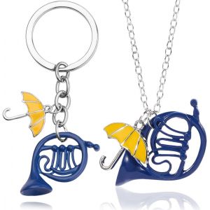 Kal-2 Pcs Porte-Cl&eacute;s Cor Fran&ccedil;ais - Pendentif Parapluie Porte-Cl&eacute;s &Eacute;mail Corne Bleue, How I Met Your Mother, Comment J'ai Rencontr&eacute; Votre M&egrave;re, Cadeaux Pour Les Parents, Cadeaux De Vacances - Neuf