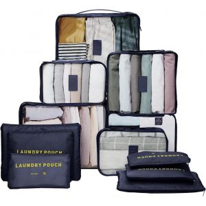 Lot De 12 Organ Urs De Val , Cubes De Rangement Pour Val , Accessoires De Voyage, Sacs &Agrave; V&ecirc;tements, Cubes De Rangement, Pour Cosm&eacute;tiques, Sacs De Voyage, Bleu Fonc&eacute; - Neuf