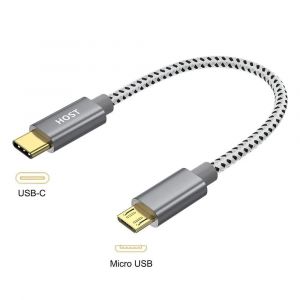 C&acirc;ble Court De Type C Usb-C Vers Micro Usb, 0.2M, Usb C Vers Micro Usb Otg, C&acirc;ble De Chargement De Donn&eacute;es De Synchronisation Pour Samsung Xiaomi Macbook Pro.Silver.0.2M - Neuf