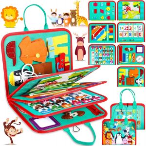 JGD-Busy Board Jouet Montessori 2 Ans, 8 in 1 Jeux Montessori &Eacute;ducatif Jouets d'Activit&eacute; et de D&eacute;veloppement - Jeux Bebe 1 an pour Activit&eacute; et D&eacute;veloppement Cadeau pour Enfant Fille 2 3 4 5 6 Ans - Neuf