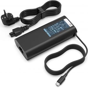 130W Chargeur USB C Compatible pour Dell Precision 5750 3560 3550 5530 2in1, XPS 15 9500 9575 17 9700 9710 9720 Latitude 7410 7310 7380 7572 7280 5320 5310 5420, 20V 6.5A Adaptateur Secteur - Neuf