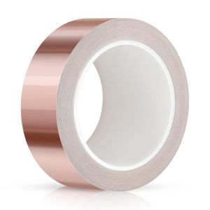 Feuille de Cuivre Anti Limace 30 mm x 20 M Ruban Cuivre, EMI Blindage Adh&iquest;&iquest;sif, Bande de Cuivre Anti Limace pour la Mise &iquest;&iquest; la Terre, la Soudure et la Protection Contre etc - Neuf