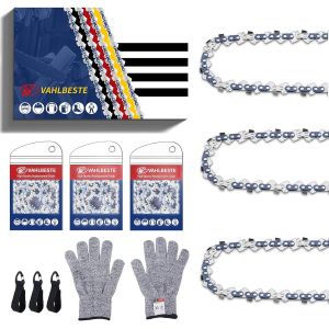 MEVRONISSHOP-Lot de 3 Cha&icirc;ne de Tron&ccedil;onneuse .325""LP 64 maillons 1,3 mm, Chaine Tronconneuse pour Guide Tronconneuse 38 cm, avec 3 Boucle, Compatibles avec HUSQ120-14, 581643164, X-Cut SP33G, 141, 14 - Neuf