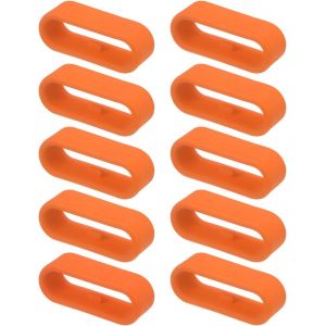 Kal-10pcs Boucles De Bracelet De Montre En Silicone Anneaux De Fixation De Remplacement En Silicone Support De Montre Pour Bracelet De Montre De 20mm De Largeur, Orange - Neuf