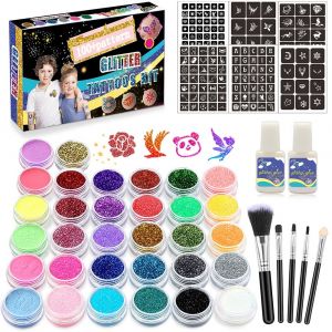 Kit De Tatouages Pailletes Pour Enfants, Kit De Maquillage Temporaire, Paillettes Pour Le Corps, Pour Le Carnaval, Les Fetes D'anniversaire - Neuf