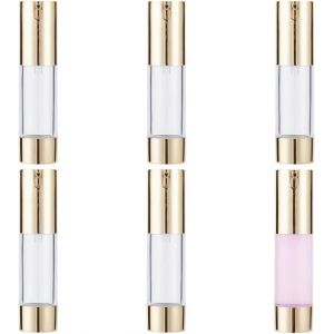 Kal-6 Pièces 15 Ml (0.5 Oz) Bouteilles De Pompe À Vide En Plastique Vides, Tête De Pompe De Type U En Or, Pompe À Vide Sans Air, Bouteilles À Pression, Distributeur De Lotion Pour Voyage - Neuf