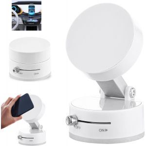 Support Magnétique De Téléphone Portable Sous Vide Pour Voiture - Pliable Et Portable - Avec Ventouse - Polyvalent - Pour Salle De Gym, Cuisine, Salle De Bain - Blanc - Neuf
