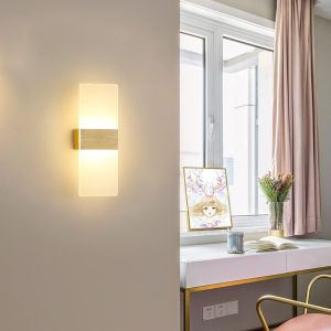 Applique Murale Led Moderne Intérieur,Applique Murale Acrylique Givré 10w,Pour Eclairage Escaliers Salon Chambre Couloir,Lumière Chaude 3000k,Or - Neuf