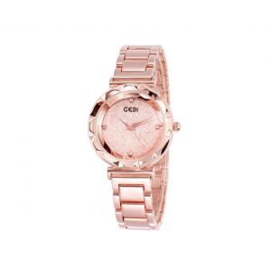Montre &Agrave; Quartz &Eacute;tanche En Or Rose Pour Femme, Avec Motif Coeur Et Style Simple - Neuf