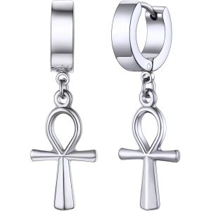 Kalhx-Boucle D'oreille Homme Femme,Bijoux Boucles D'oreilles Croix Ankh Gothique Hip Hop Punk Biker Femme Hommes Gar&ccedil;on (Bo&icirc;te Cadeau) - Neuf