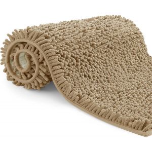 TIANYI-Tapis de Bain en Microfibre, Tapis Salle de Bain Longueur 40 x 60 cm, Tapis de WC, Doux, Antid&eacute;rapant,Kaki - Neuf