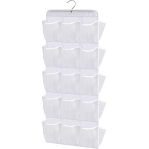 Kgabery-Étagère À Chaussures À Suspendre 30 Poches En Maille Pour Armoire Organiseur De Chaussures Avec Cintre Rotatif Double Face Organiseur De Chaussures À Suspendre Solution Gain De Place,Blanc - Neuf