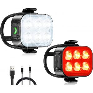 Lumiere Velo Avant Et Arriere,4 + 6 Modes Lampe Velo Ultra Slim Usb Rechargeable Avec Charge Rapide De 1,5h,&Eacute;tanche Ip65,Led Puissante Pour Cyclisme Nocturne,Eclairage Velo Pour Vtt,Vtc.[O160] - Neuf