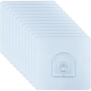 12 Pi&egrave;ces Crochets auto-adh&eacute;sifs transparents,Crochet Adh&eacute;sif Mural,Crochet Mural Sans Percer,pour Famille Cuisine de Salle de Bain,Bureau - Neuf