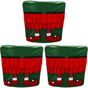 3 Pcs De No&euml;l, D&eacute;coration De Retour Elfe De Housses De Chaise - Neuf