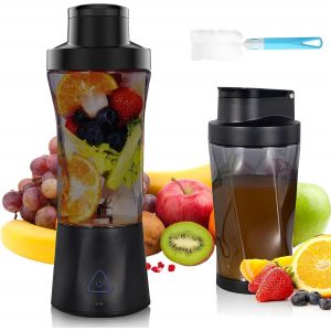 Blender Smoothie, Mini Mixeur Smoothie 700 Ml, Petit Mixeur Portable Usb Avec 6 Lames, Fresh Juice Blender Portable, Pour Cuisine, Salle De Sport, Bureau (Noir, 6000 Mah) - Neuf