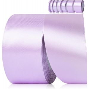 Ruban De Satin Violet 50 Mm X 22 M - Ruban Cadeau De Mariage - En Polyester - Pour Travaux Manuels, D&eacute;coration, Emballage Cadeau, Anniversaire, Bricolage - Neuf