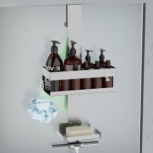 Etagere Douche &agrave; Suspendre avec Porte-Savon, Acier Inoxydable SUS304, Etagere Salle de Bain sans Percage pour le gel Douche et le Shampooing (Etagere Douche &agrave; Suspendre- Argent) - Neuf