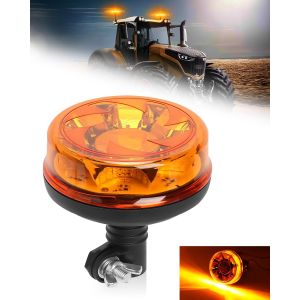 MEVRONISSHOP-Lumi&egrave;re Stroboscopique LED Gyrophare LED 12/24V Gyrophare led Rotatif avec E9 6 Modes de Flash IP67 &Eacute;tanche 16W Ambre pour V&eacute;hicules Agricoles Camion Chariots &Eacute;l&eacute;vateurs - Neuf